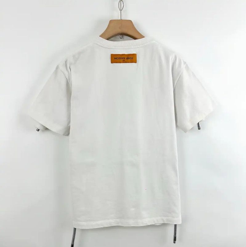 Louis Vuitton Louis Vuitton White Embroidered Cotton T-Shirt 0089