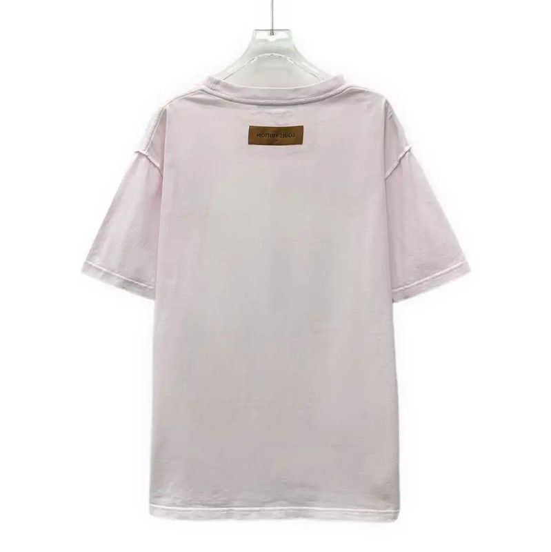 Louis Vuitton Louis Vuitton Pink Cotton Ladies T-Shirt 0089 Size L / US 10 / IT 46 - 2 Thumbnail