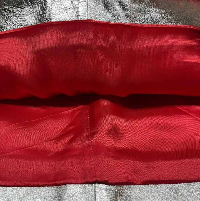 Louis Vuitton Louis Vuitton Silver Leather Mini Skirt 0089 Size 23" - 7 Thumbnail
