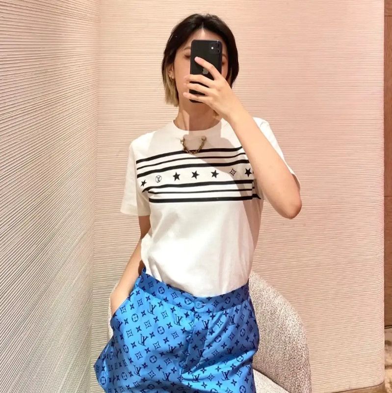 Louis Vuitton Louis Vuitton Women's XL White Cotton T-Shirt 0089 Size XL / US 12-14 / IT 48-50 - 8 Thumbnail