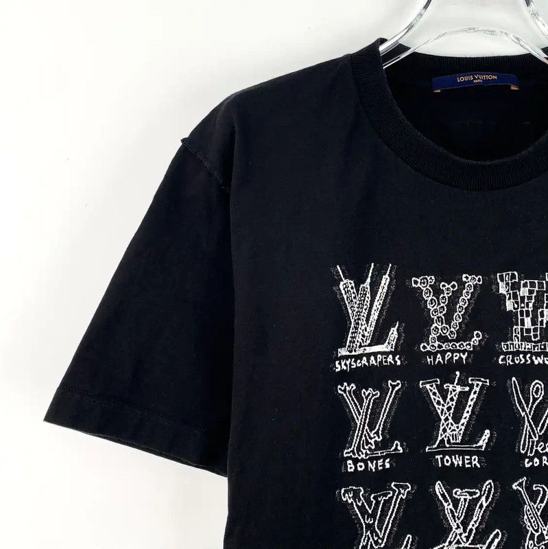 Louis Vuitton Louis Vuitton Black Cotton T-Shirt for Women 0089 Size M / US 6-8 / IT 42-44 - 3 Thumbnail