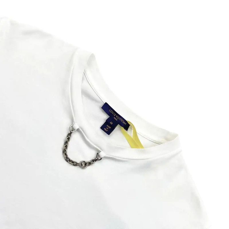 Louis Vuitton Louis Vuitton Women's White Cotton T-Shirt 0089 Size M / US 6-8 / IT 42-44 - 3 Thumbnail
