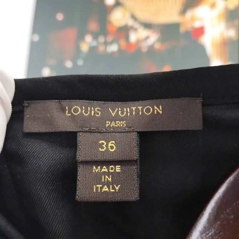 Louis Vuitton Louis Vuitton Black Patterned Women's Dress 0089 Size M / US 6-8 / IT 42-44 - 3 Thumbnail