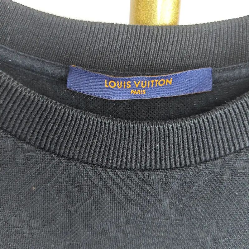 Louis Vuitton Louis Vuitton Black Cotton Logo Women's T-Shirt 0089 Size S / US 4 / IT 40 - 3 Thumbnail
