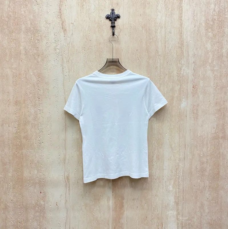 Louis Vuitton Louis Vuitton Women's Cotton T-Shirt in White 0089 Size M / US 6-8 / IT 42-44 - 2 Thumbnail