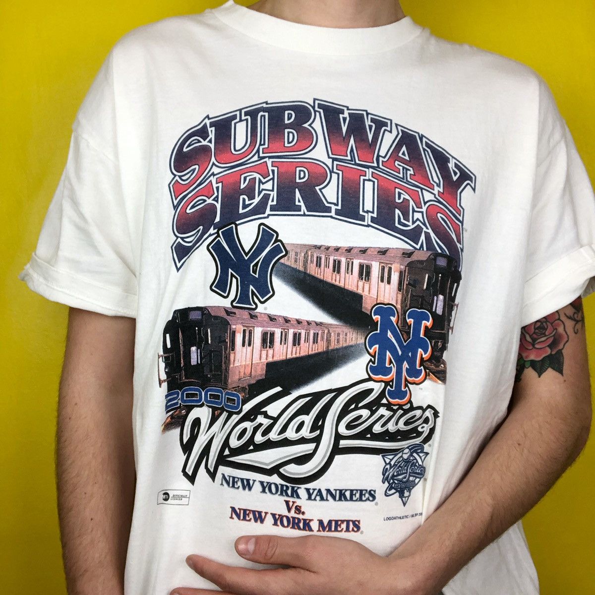 Vintage Deadstock MLB Subway Series New York Yankees Vs Mets 2000 T Shirt