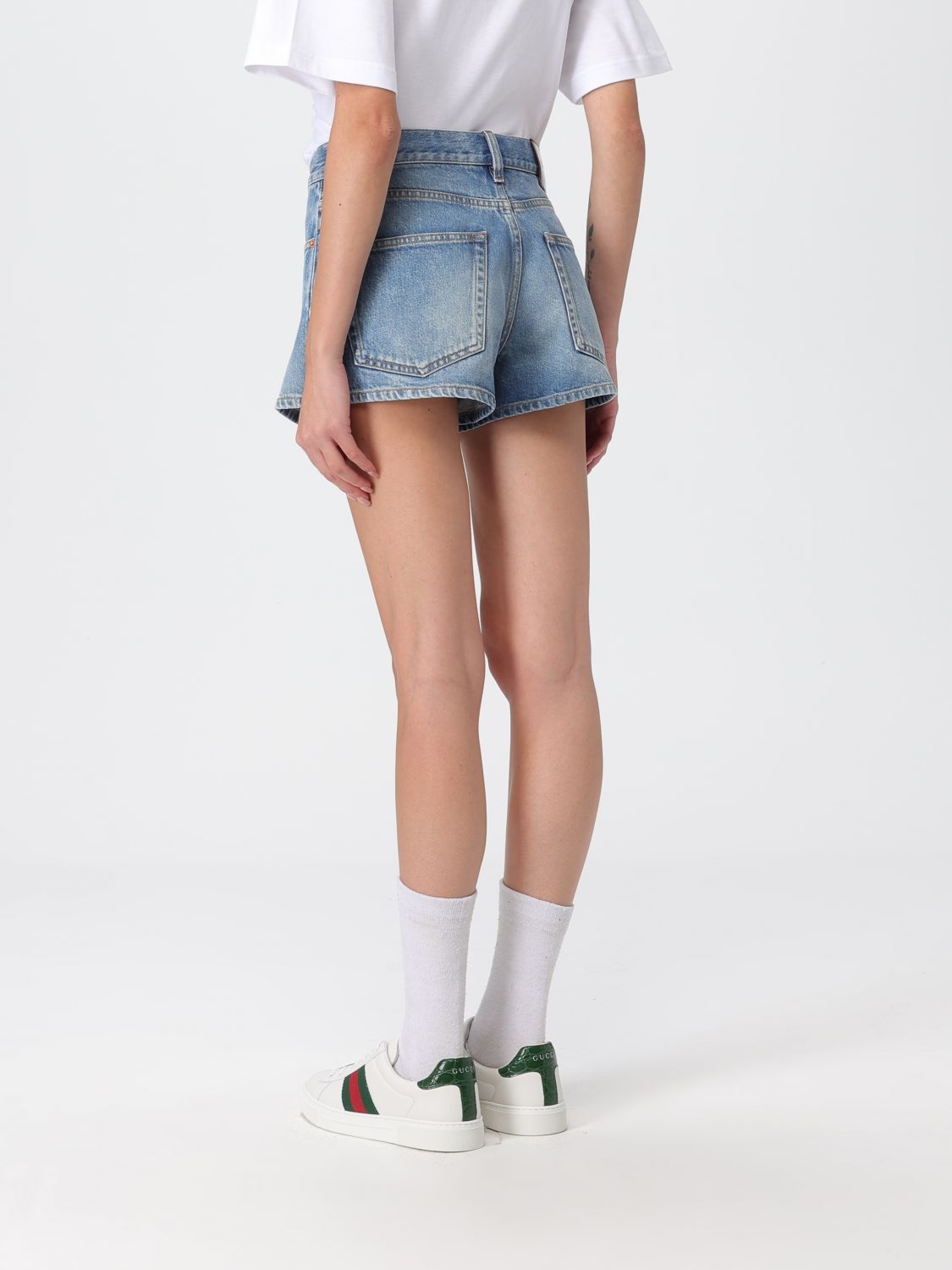 Gucci Gucci Short Woman Gnawed Blue Size 28" / US 6 / IT 42 - 3 Thumbnail