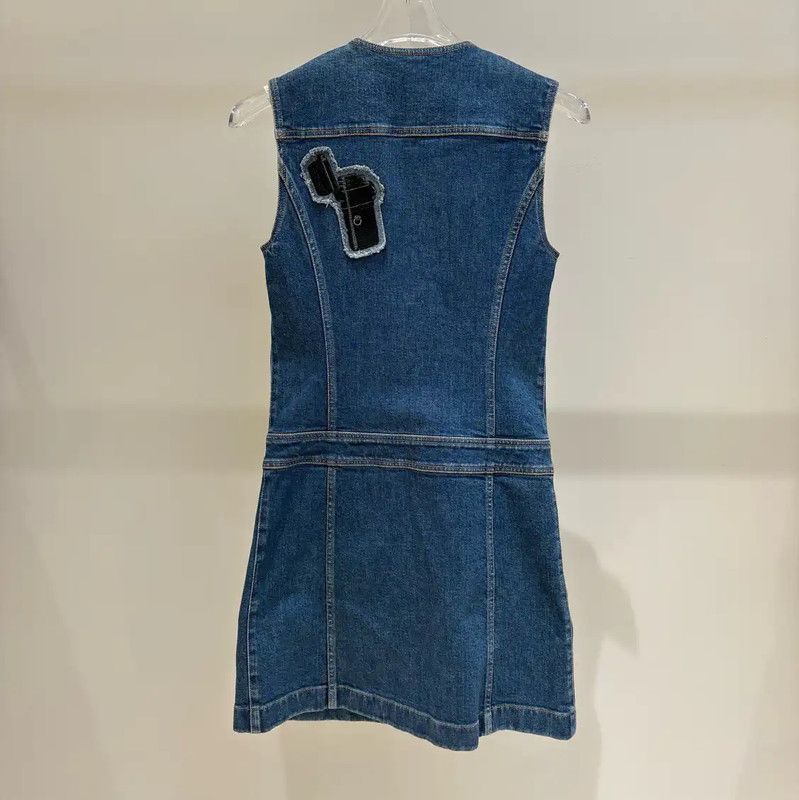 Louis Vuitton Louis Vuitton Short Sleeveless Denim Dress 0089 Size S / US 4 / IT 40 - 2 Thumbnail