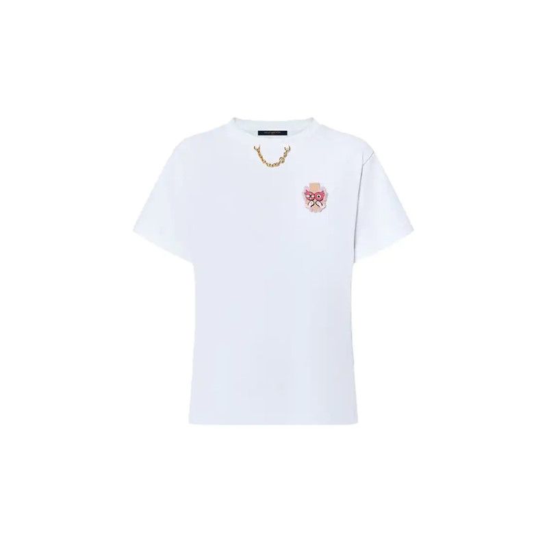 Louis Vuitton Louis Vuitton Women's White Cotton T-Shirt 0089 Size L / US 10 / IT 46 - 7 Thumbnail