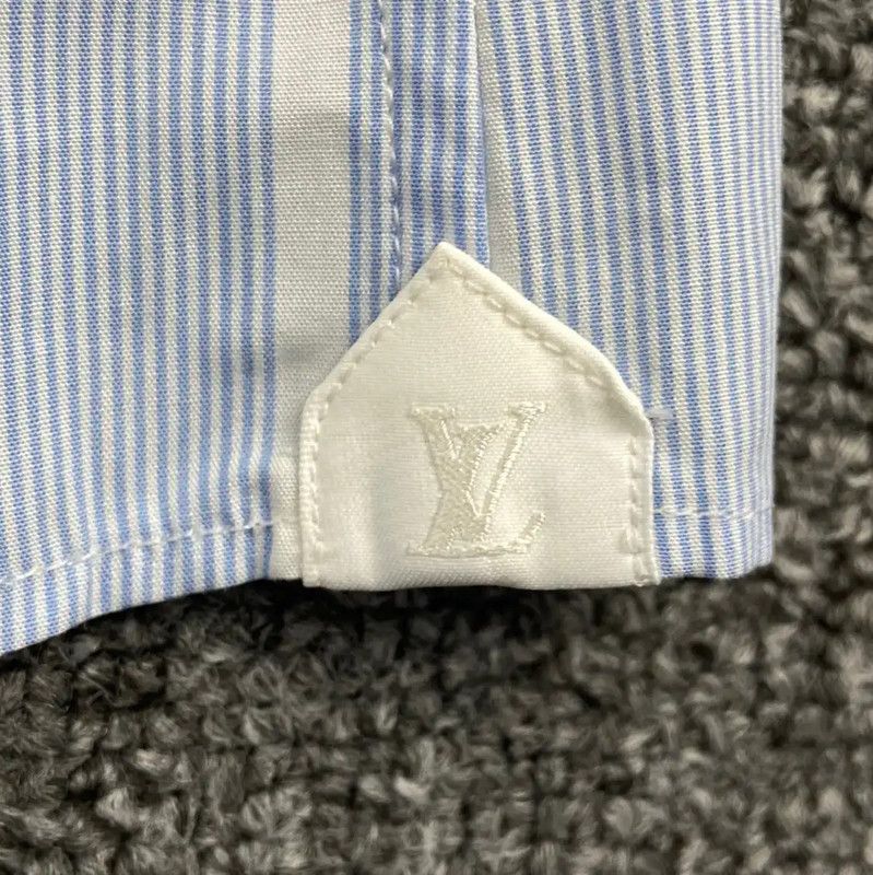 Louis Vuitton Louis Vuitton Blue Cotton Women's Shirt Size XXL 0089 Size XXL / US 16-18 / IT 52-54 - 4 Thumbnail