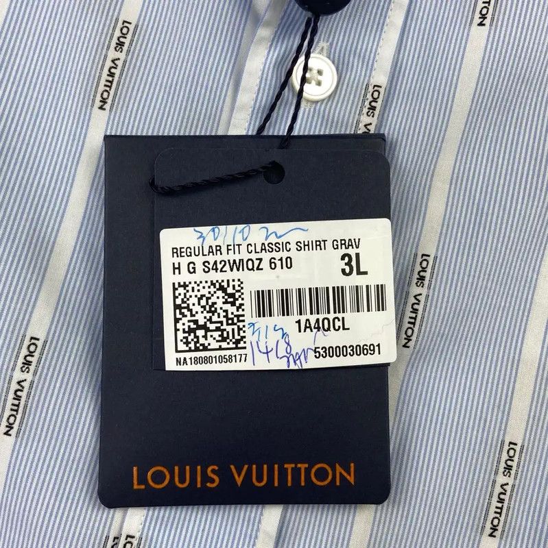 Louis Vuitton Louis Vuitton Blue Cotton Women's Shirt Size XXL 0089 Size XXL / US 16-18 / IT 52-54 - 8 Thumbnail