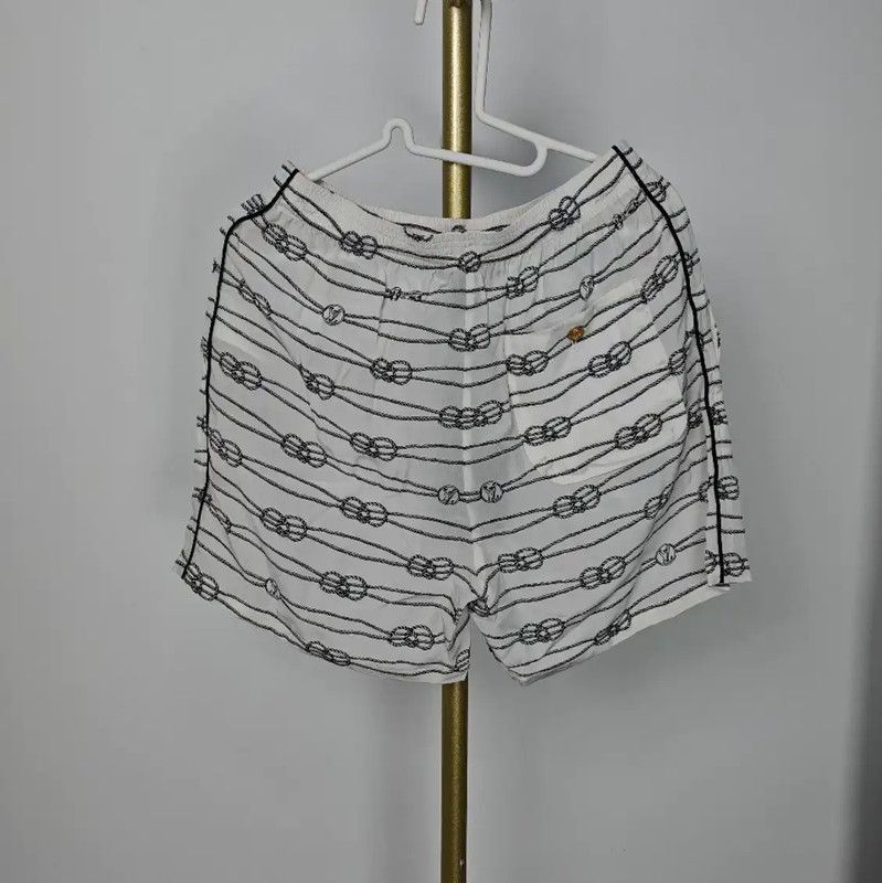 Louis Vuitton Louis Vuitton Summer White Silk Logo Shorts 0089 Size 23" - 2 Thumbnail