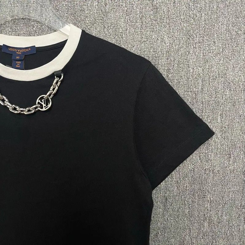 Louis Vuitton Louis Vuitton Black Cotton Women's T-Shirt 0089 Size XS / US 0-2 / IT 36-38 - 3 Thumbnail