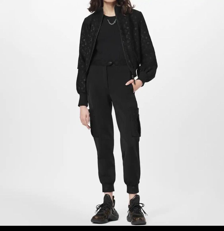 Louis Vuitton Louis Vuitton Black Spring Autumn Casual Pants 0089 Size 23" - 4 Thumbnail
