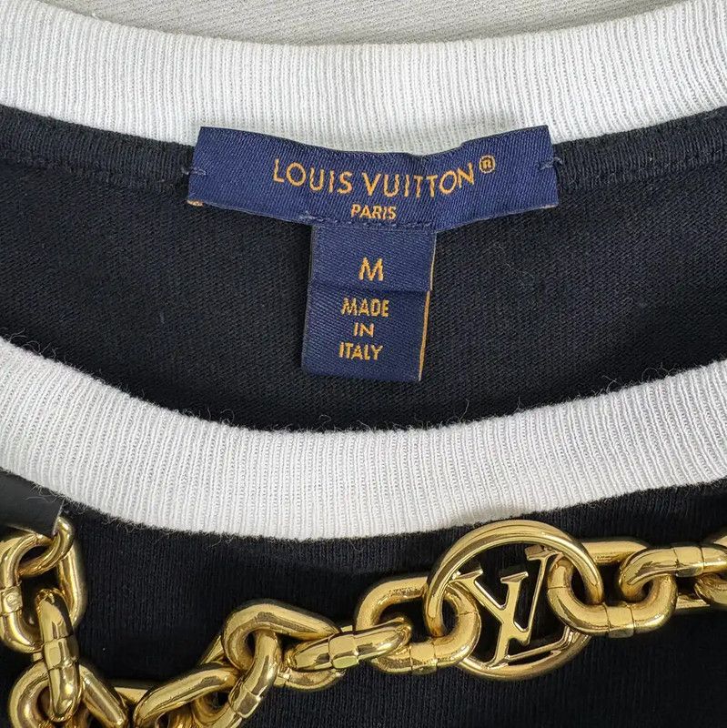 Louis Vuitton Louis Vuitton Black Cotton Women's T-shirt 0089 Size M / US 6-8 / IT 42-44 - 3 Thumbnail