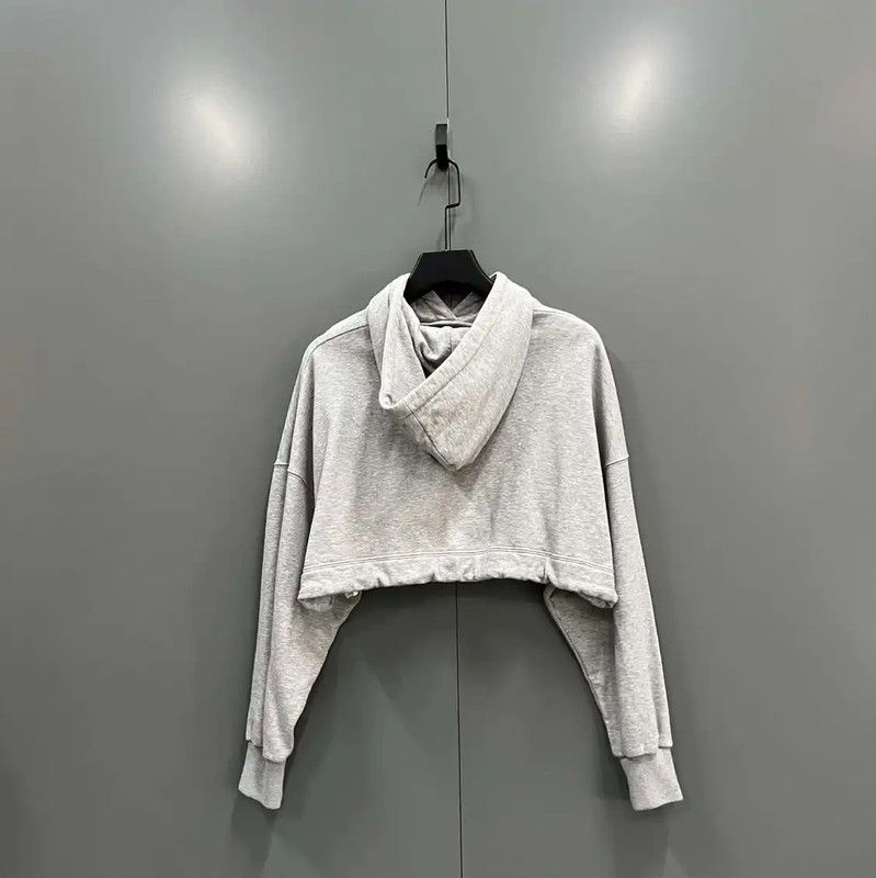 Louis Vuitton Louis Vuitton Gray Logo Crop Hoodie for Women 0089 Size XXS / US 00 / IT 34 - 2 Thumbnail