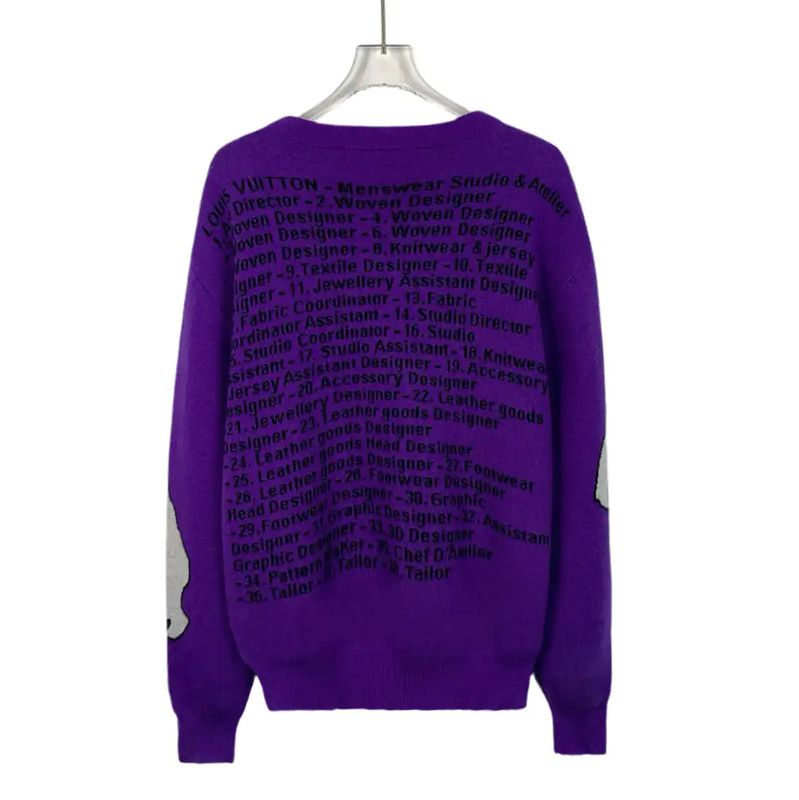 Louis Vuitton Louis Vuitton Purple Cotton Knit Sweater for Women 0089 Size M / US 6-8 / IT 42-44 - 2 Thumbnail