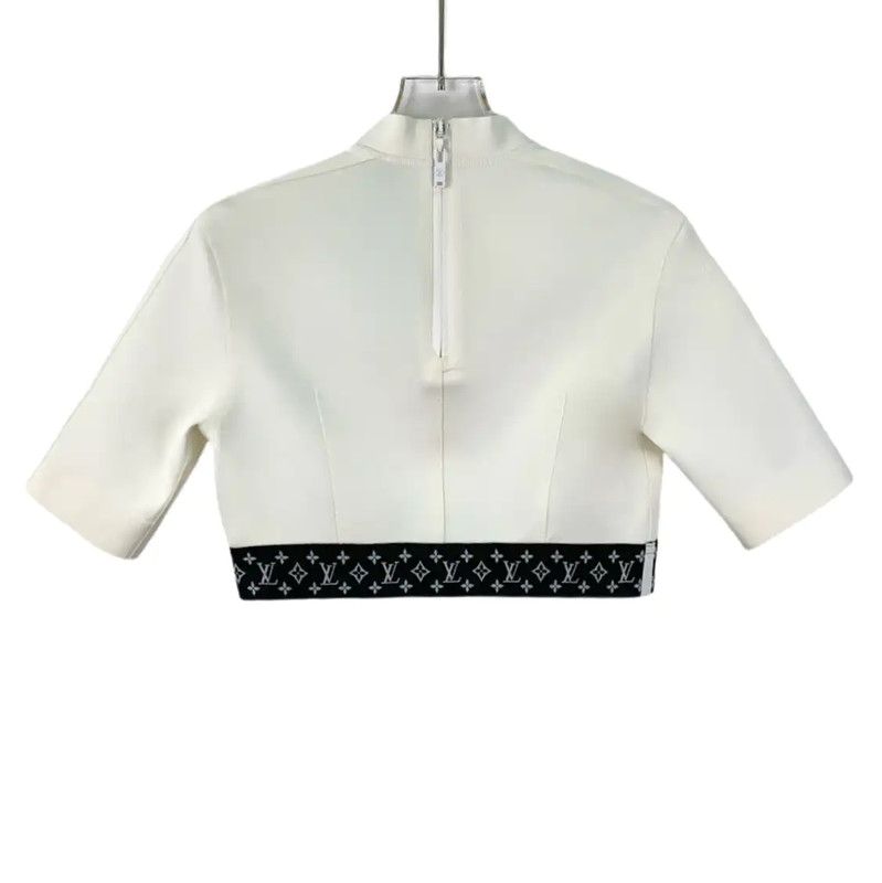Louis Vuitton Louis Vuitton White Cropped Women’s T-Shirt 0089 Size M / US 6-8 / IT 42-44 - 2 Thumbnail