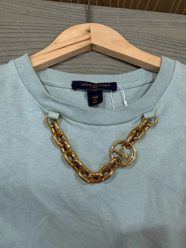 Louis Vuitton Louis Vuitton Sky Blue Cotton T-Shirt for Women 0089 Size M / US 6-8 / IT 42-44 - 3 Thumbnail