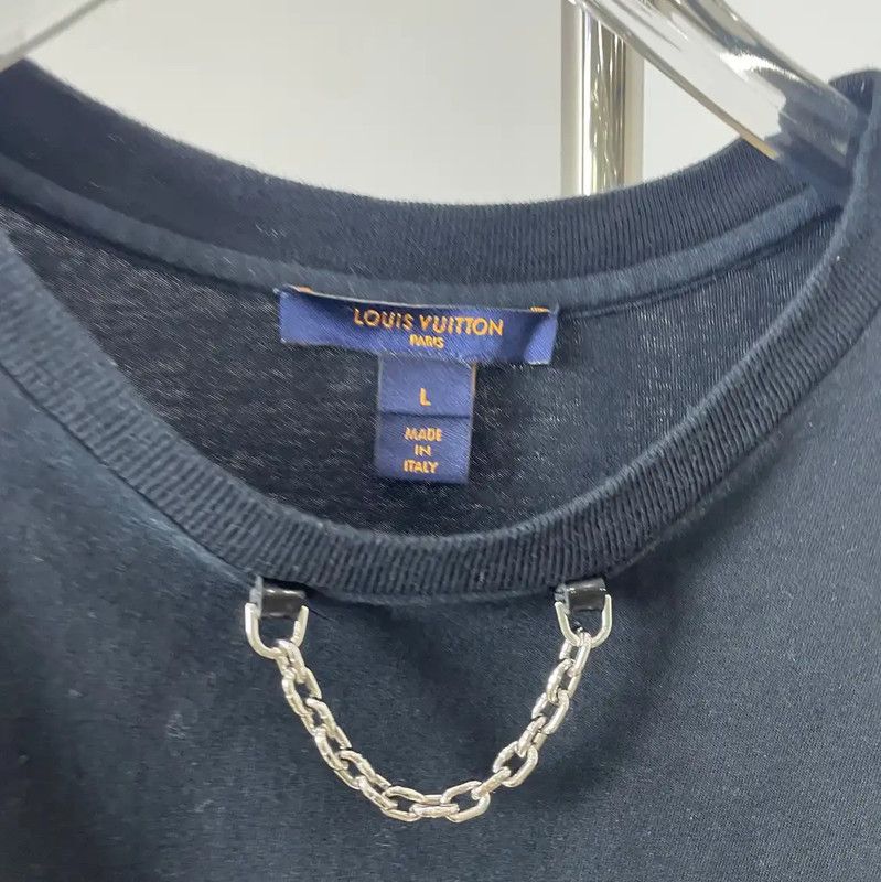Louis Vuitton Louis Vuitton Black Cotton T-Shirt for Women 0089 Size L / US 10 / IT 46 - 3 Thumbnail