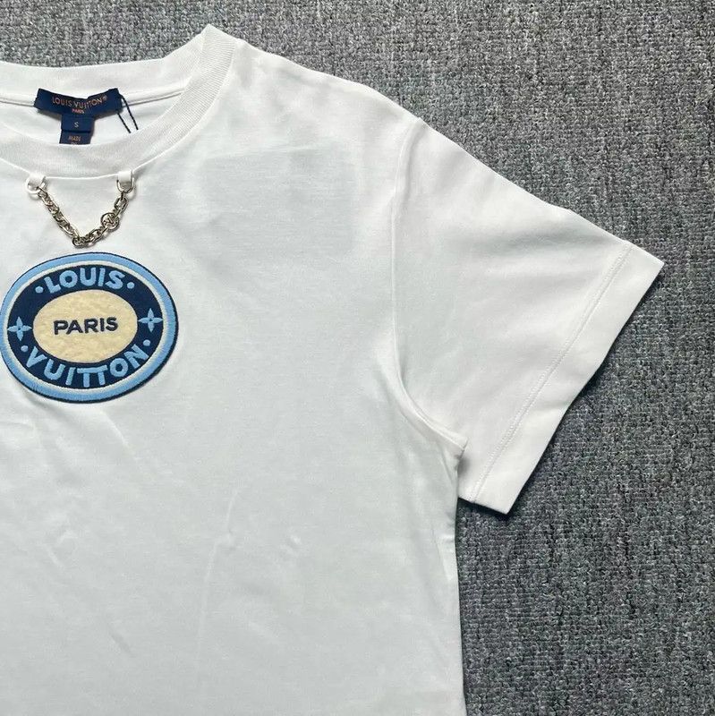 Louis Vuitton Louis Vuitton Women's Cotton T-Shirt in White 0089 Size S / US 4 / IT 40 - 3 Thumbnail