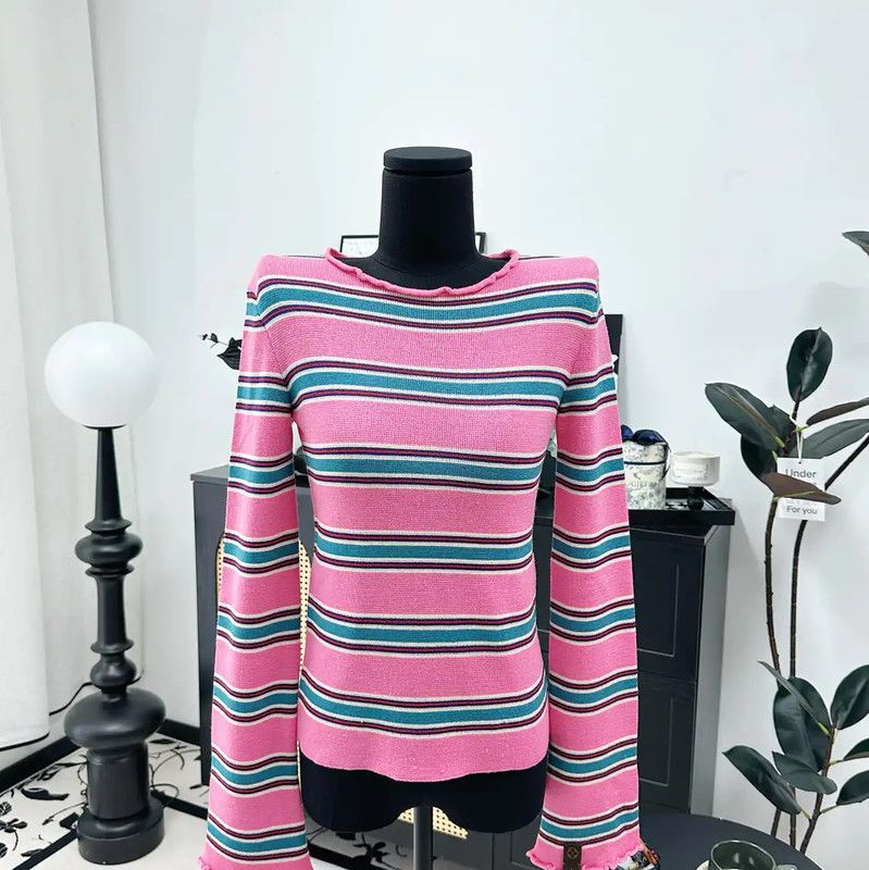 Louis Vuitton Louis Vuitton Spring Autumn Striped Wool Top 0089 Size XS / US 0-2 / IT 36-38 - 9 Thumbnail