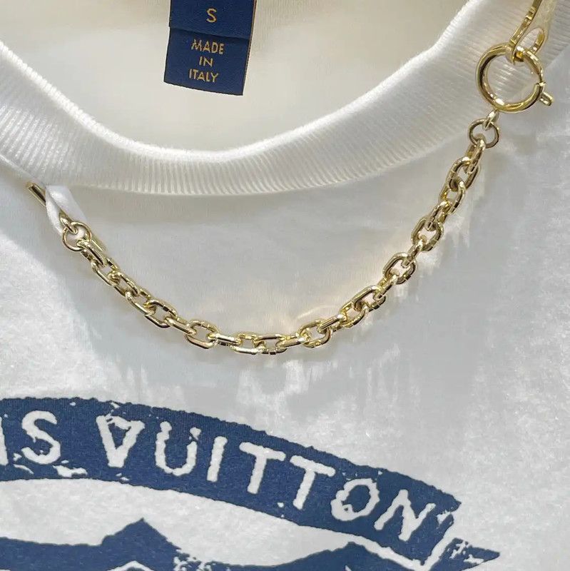 Louis Vuitton Louis Vuitton Women's White Cotton T-Shirt 0089 Size S / US 4 / IT 40 - 4 Thumbnail
