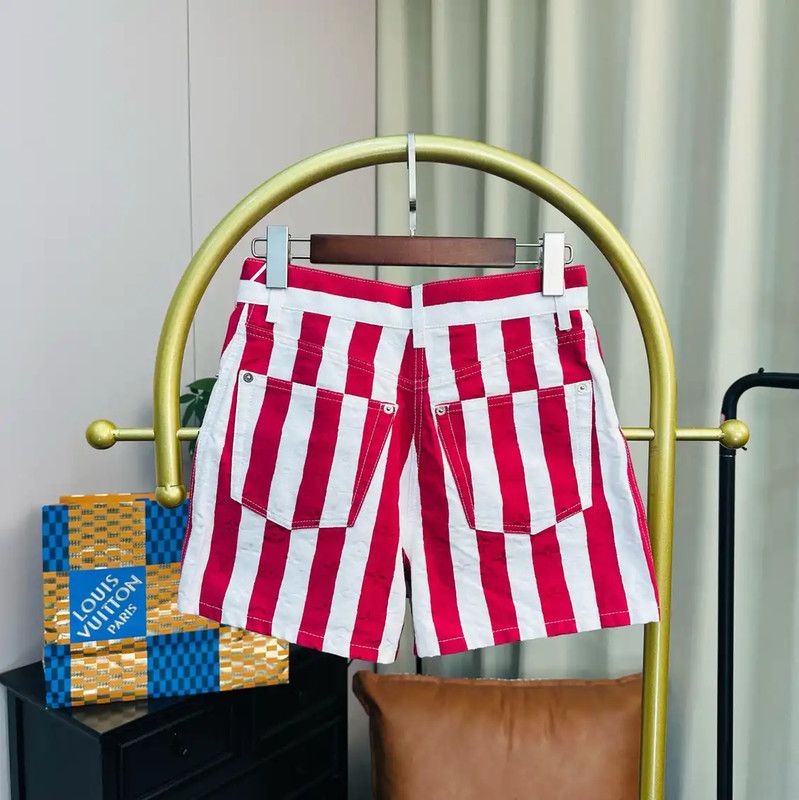 Louis Vuitton Louis Vuitton Women's Red and White Striped Shorts 0089 Size 22" - 2 Thumbnail