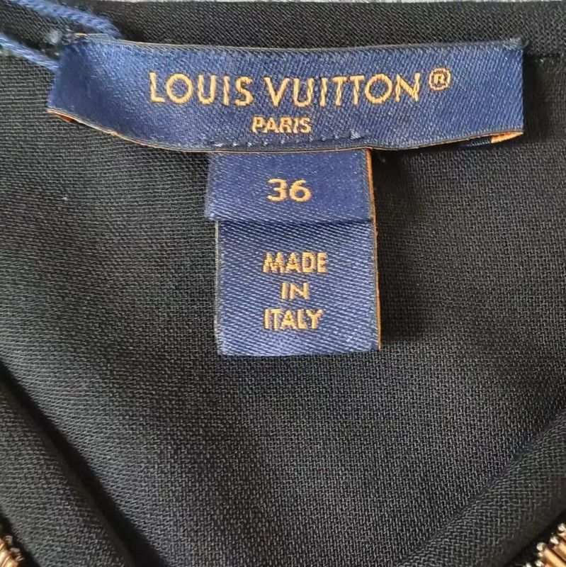 Louis Vuitton Louis Vuitton Black Wool Dress with Fringe Detail 0089 Size XS / US 0-2 / IT 36-38 - 4 Thumbnail
