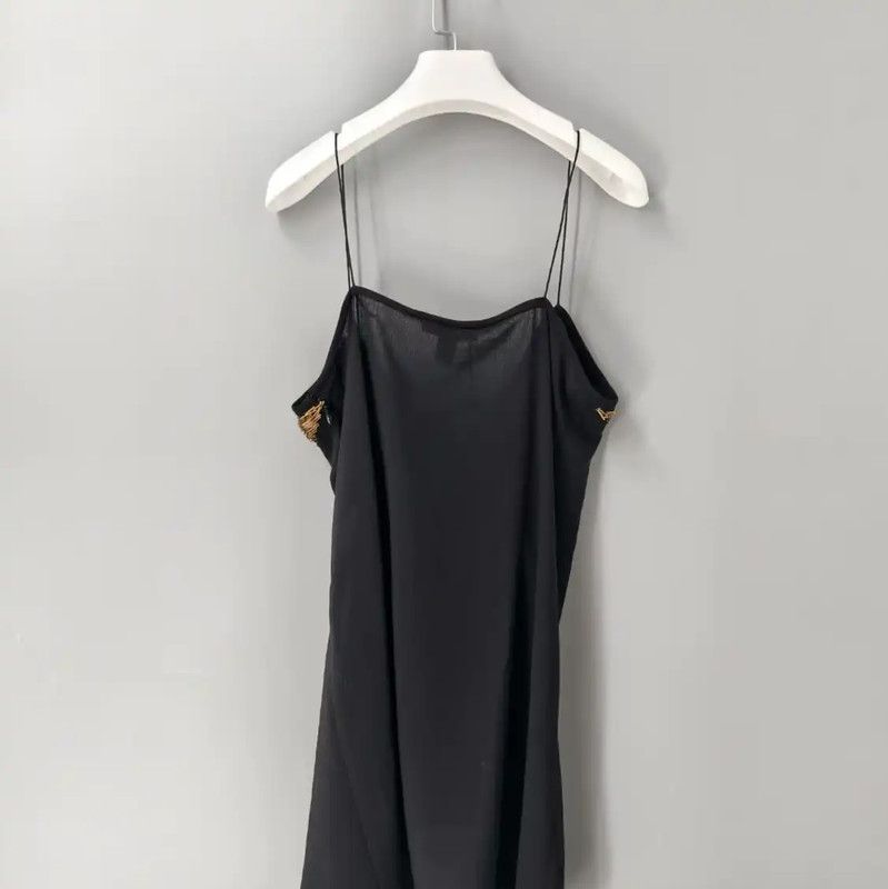 Louis Vuitton Louis Vuitton Black Wool Dress with Fringe Detail 0089 Size XS / US 0-2 / IT 36-38 - 2 Thumbnail