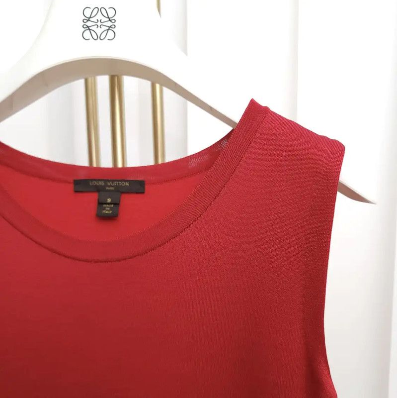 Louis Vuitton Louis Vuitton Red Wool Blend Dress for Ladies 0089 Size S / US 4 / IT 40 - 9 Thumbnail