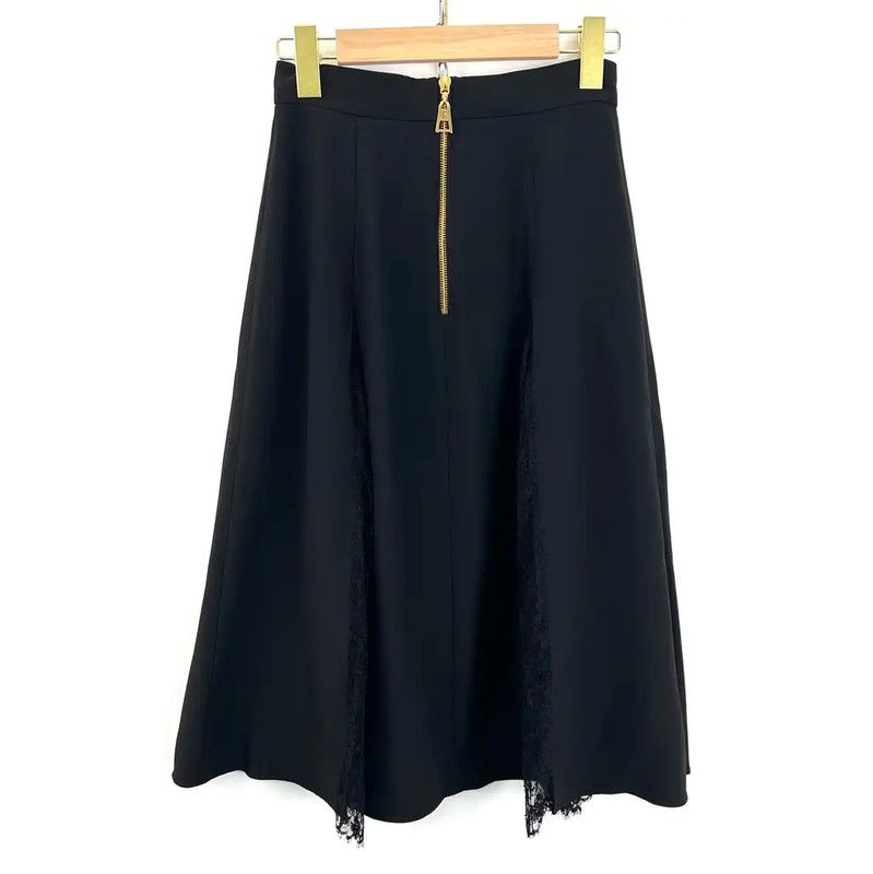 Louis Vuitton Louis Vuitton Black Cotton Midi Skirt for Women 0089 Size 23" - 2 Thumbnail