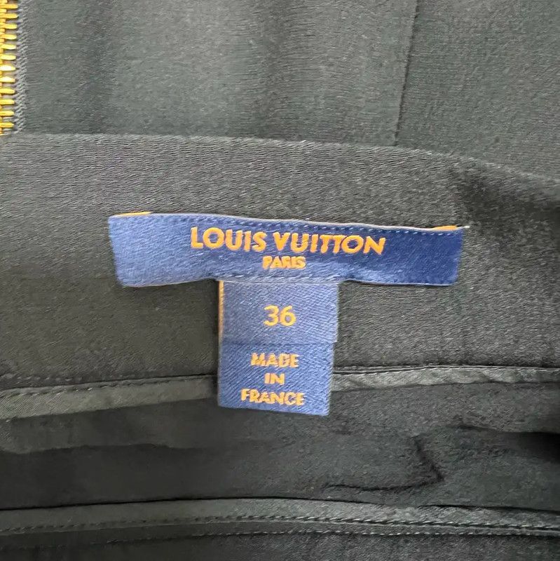 Louis Vuitton Louis Vuitton Black Cotton Midi Skirt for Women 0089 Size 23" - 4 Thumbnail