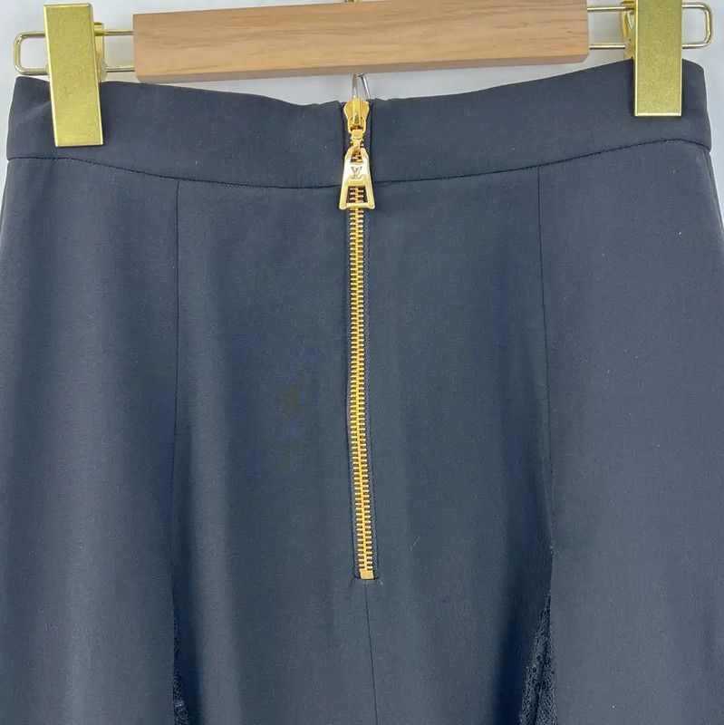 Louis Vuitton Louis Vuitton Black Cotton Midi Skirt for Women 0089 Size 23" - 6 Thumbnail