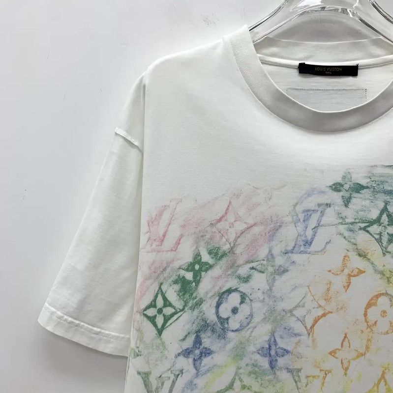 Louis Vuitton Louis Vuitton Women's White Cotton T-shirt 0089 Size L / US 10 / IT 46 - 3 Thumbnail