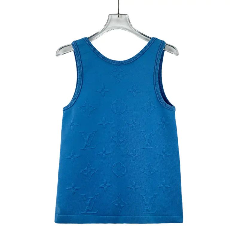 Louis Vuitton Louis Vuitton Blue Cotton Women's T-Shirt 0089 Size XS / US 0-2 / IT 36-38 - 2 Thumbnail