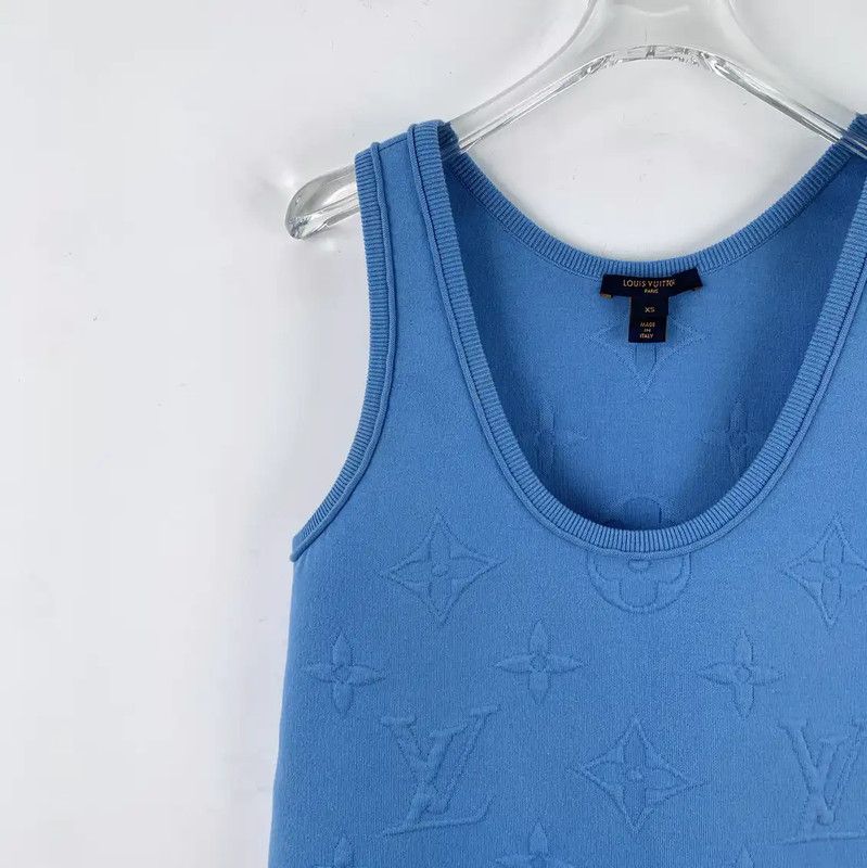 Louis Vuitton Louis Vuitton Blue Cotton Women's T-Shirt 0089 Size XS / US 0-2 / IT 36-38 - 3 Thumbnail