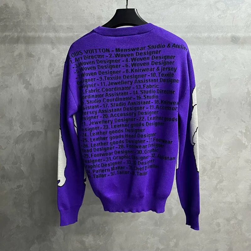 Louis Vuitton Louis Vuitton Purple Wool Women's Sweater 0089 Size S / US 4 / IT 40 - 2 Thumbnail