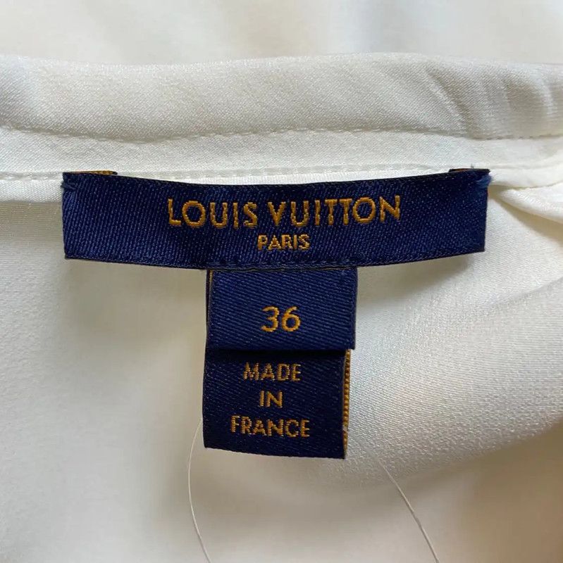 Louis Vuitton Louis Vuitton White Silk Dress for Women 0089 Size M / US 6-8 / IT 42-44 - 4 Thumbnail