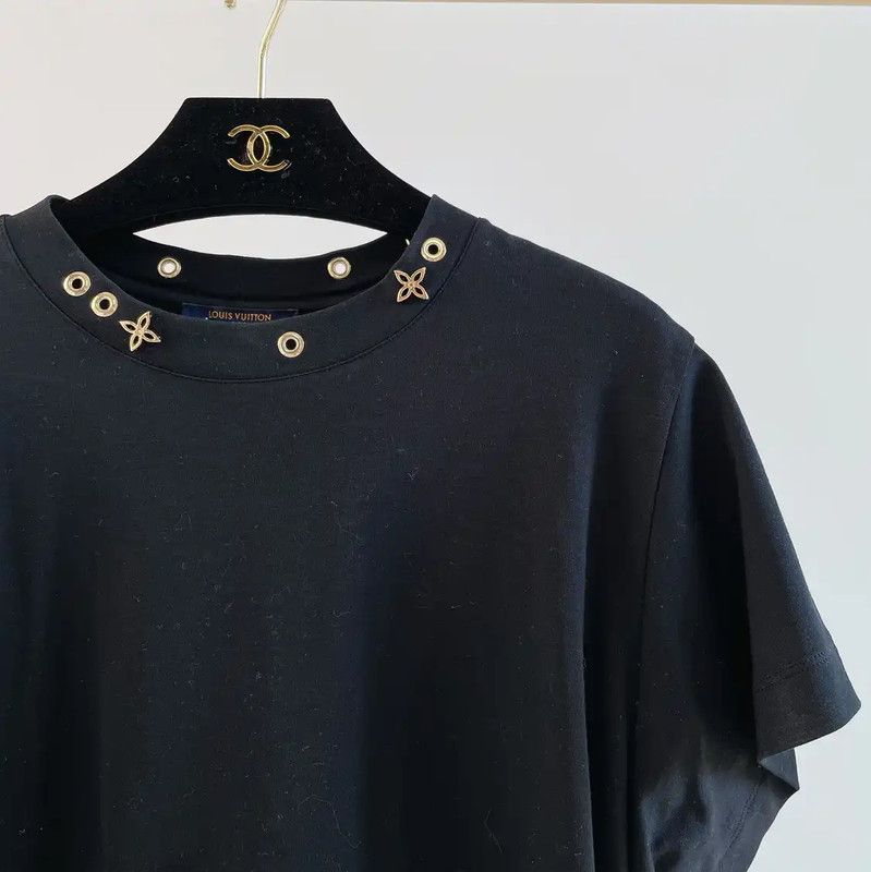 Louis Vuitton Louis Vuitton Summer Black Cotton T-Shirt 0089 Size S / US 4 / IT 40 - 3 Thumbnail