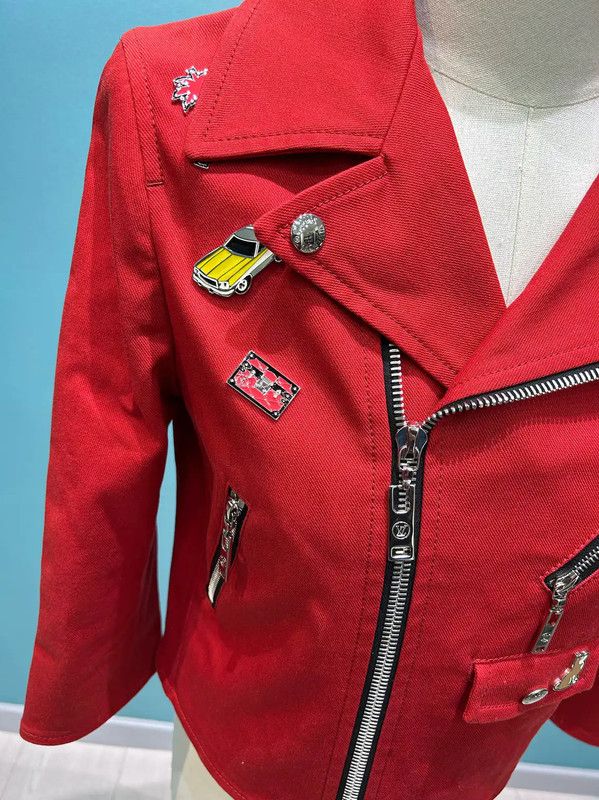 Louis Vuitton Louis Vuitton Red Spring Autumn Collar Jacket 0089 Size S / US 4 / IT 40 - 4 Thumbnail