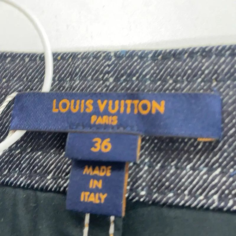 Louis Vuitton Louis Vuitton Dark Blue Cotton Women's Jeans 0089 Size 23" - 3 Thumbnail