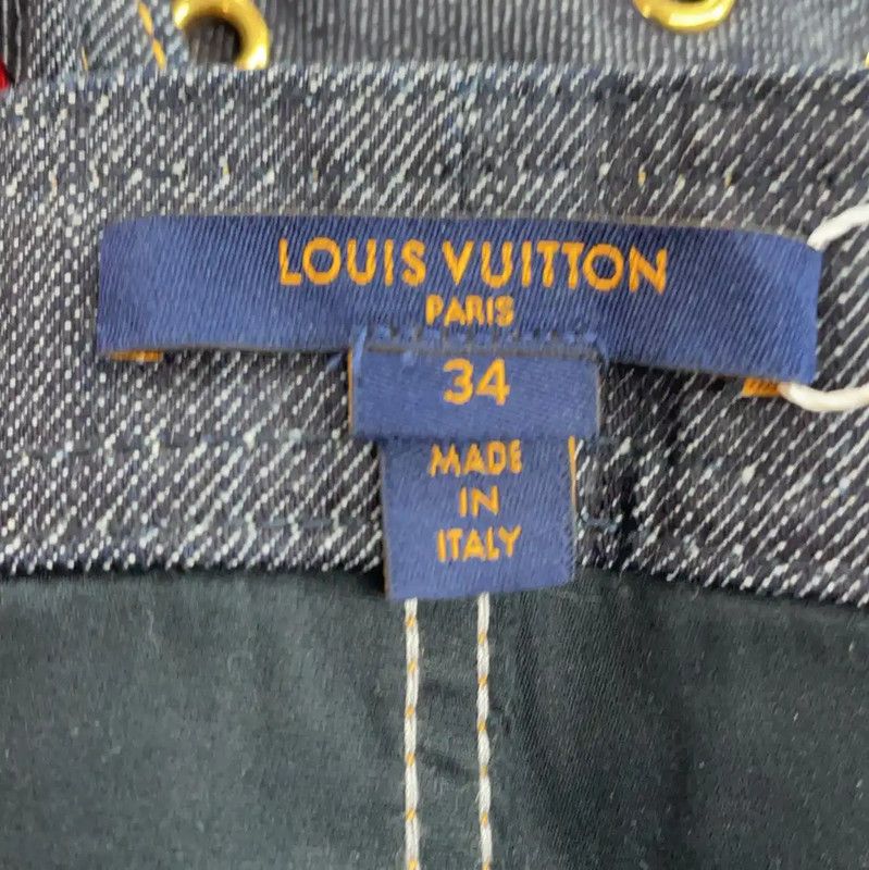 Louis Vuitton Louis Vuitton Women's Deep Blue Denim Pants 0089 Size 23" - 3 Thumbnail