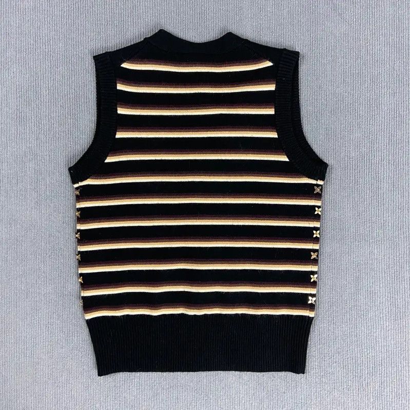 Louis Vuitton Louis Vuitton Black Wool Knitted Women's Vest 0089 Size S / US 4 / IT 40 - 2 Thumbnail