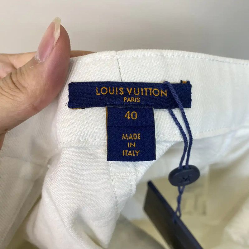 Louis Vuitton Louis Vuitton White Cotton Women's Skirt 0089 Size 23" - 6 Thumbnail