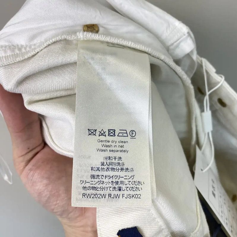 Louis Vuitton Louis Vuitton White Cotton Women's Skirt 0089 Size 23" - 5 Thumbnail