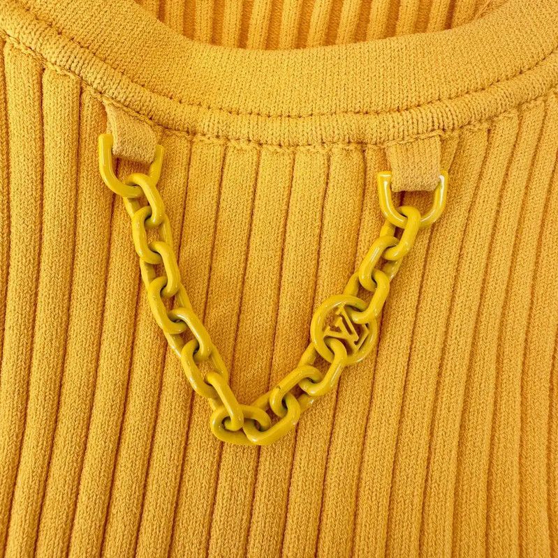 Louis Vuitton Louis Vuitton Yellow Knit Logo Top 0089 Size S / US 4 / IT 40 - 7 Thumbnail