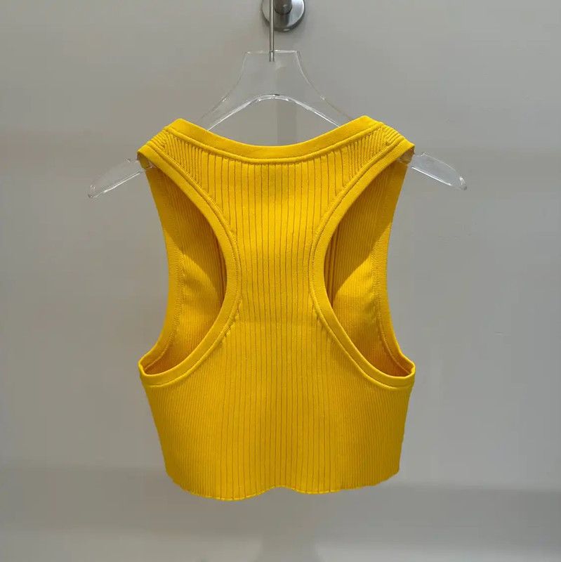 Louis Vuitton Louis Vuitton Yellow Knit Logo Top 0089 Size S / US 4 / IT 40 - 4 Thumbnail