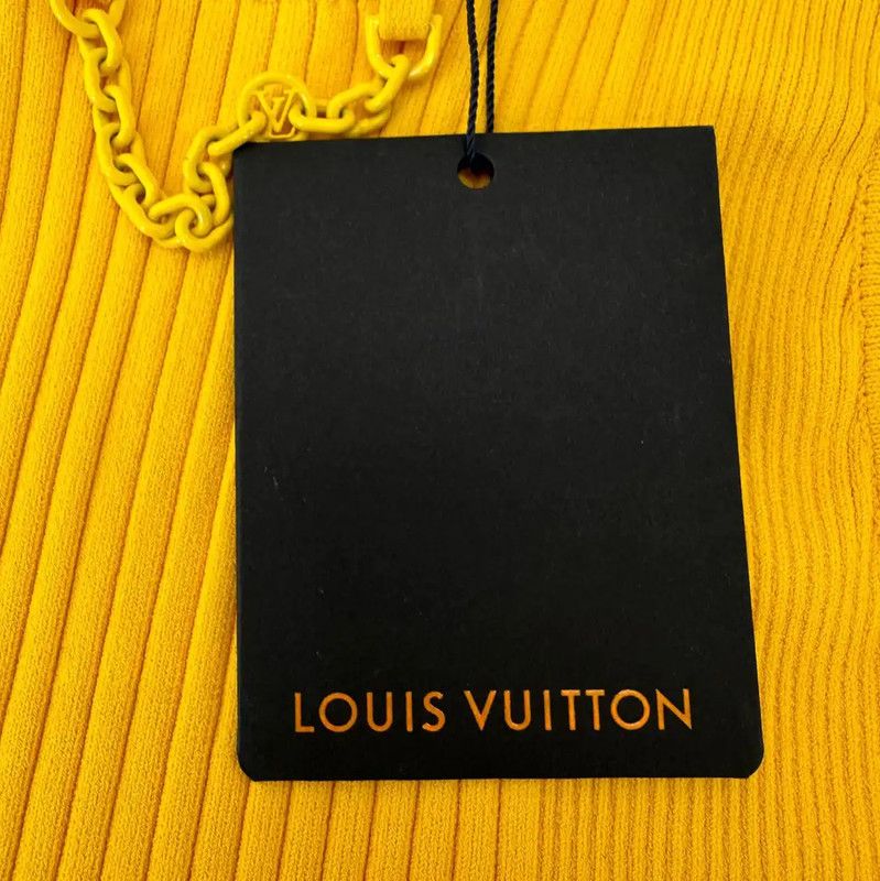 Louis Vuitton Louis Vuitton Yellow Knit Logo Top 0089 Size S / US 4 / IT 40 - 8 Thumbnail