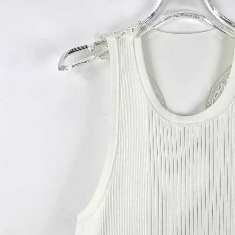 Louis Vuitton Louis Vuitton Women's White Cotton Dress Size L 0089 Size L / US 10 / IT 46 - 3 Thumbnail